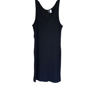 H&M Divided Black Rib Knit Bodycon Dress | 10